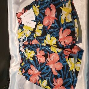 Calvin Klein Swim Trunks, Tropical Hibiscus Pattern